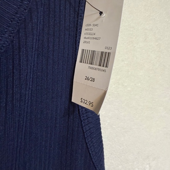 Lane Bryant Ribbed Tank Top Size 26/28 Navy Tunic Basic Minimal Layer Flowy NEW - Picture 6 of 10